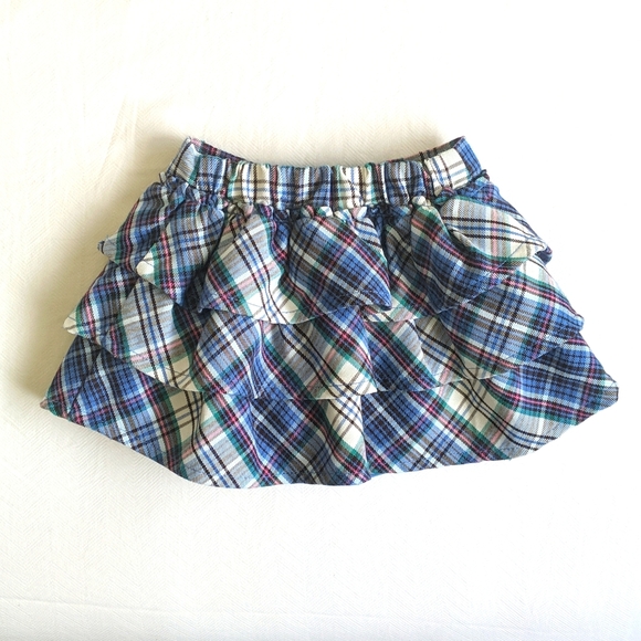 children's place blue plaid tiered skort with diaper cover 6-9 months baby girl - Picture 6 of 6